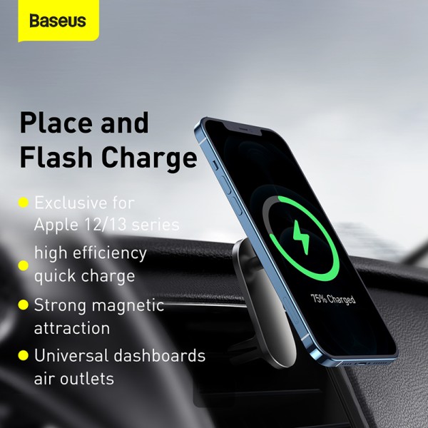 Baseus Big Energy Car Mount Wireless Charger Black 