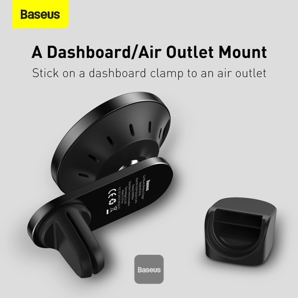Baseus Big Energy Car Mount Wireless Charger Black 
