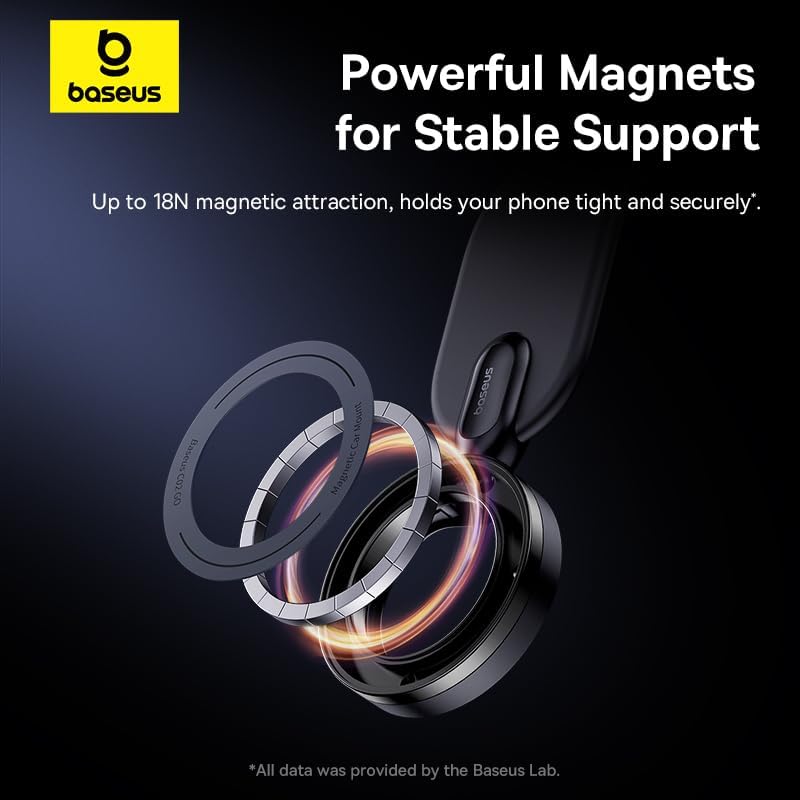 Baseus C02 Go Series Magnetic Phone Mount With 360 Degree Rotation - Cluster Black