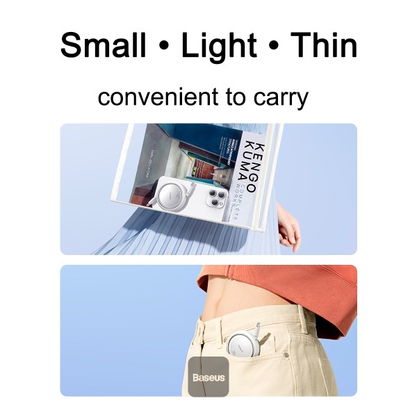 Baseus Free2Draw Mini Retractable Charging Cable Type-C to Type-C 100W 1m Moon White