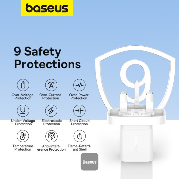 Baseus GaN5 1-Port USB-C 30W Fast Mini Wall Charger - Moon White
