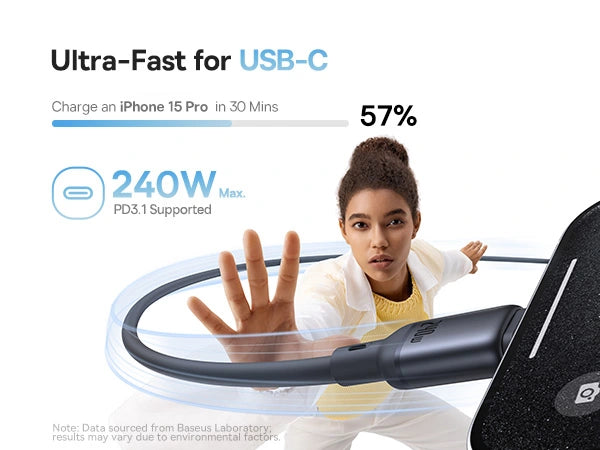 Baseus PicoGo USB-C to USB-C Magnetic Liquid Silicone 240W Fast Charging Cable 1m - Cosmic Black