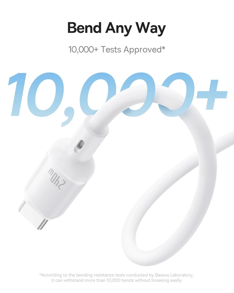 Baseus PicoGo USB-C to USB-C Magnetic Liquid Silicone 240W Fast Charging Cable 1m - Moon White