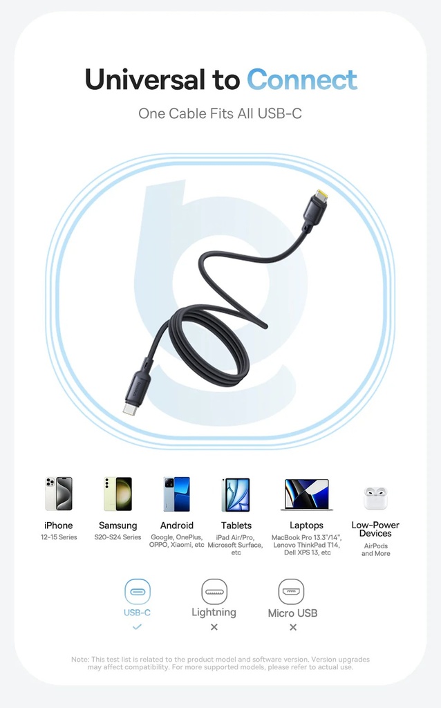 Baseus PicoGo USB-C to USB-C Magnetic Liquid Silicone 240W Fast Charging Cable 1m - Moon White