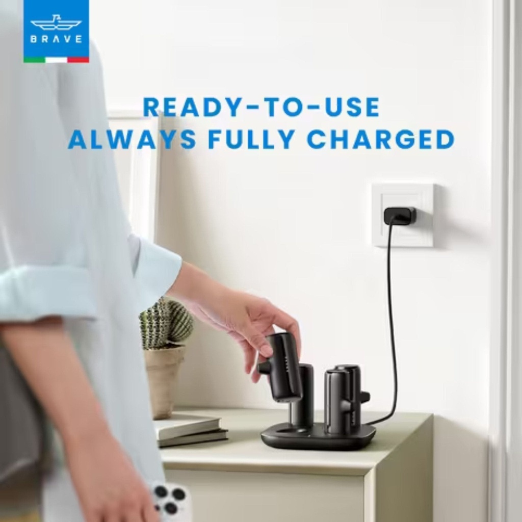 Power:5000 mAh x 4 Efficient Magnetic Dock PD 20W Fast Charging 2 Lightning  2 Type-C Dual Input Charging Station