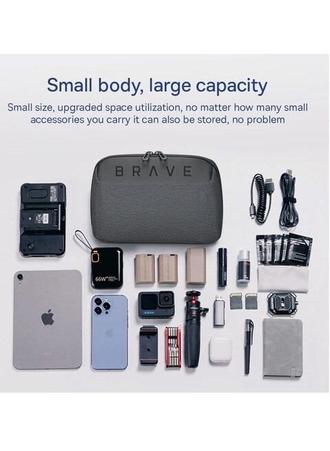 Brave Tech Pouch Organizer Portable Gadget Storage For Travel – Black