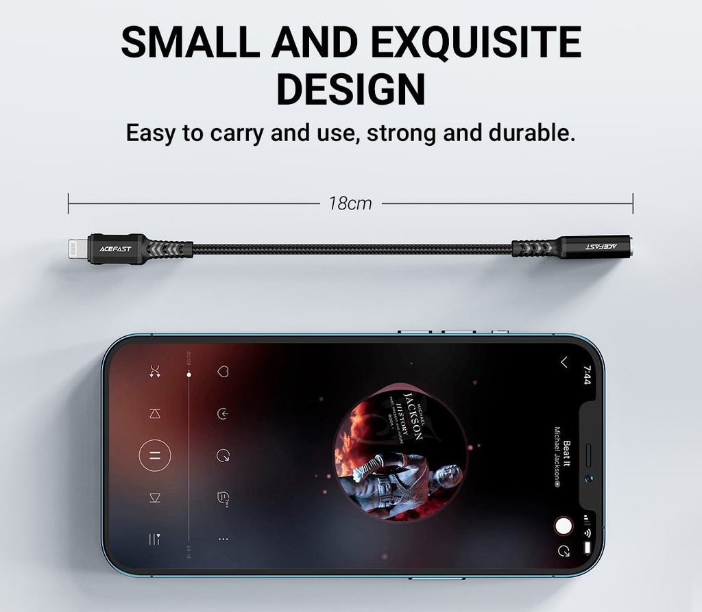 C1-05 Lightning to 3.5mm aluminum alloy headphones adapter cable