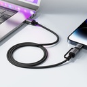 C20-01 USB-C to USB-C / Lightning aluminum alloy connectors charging data cable