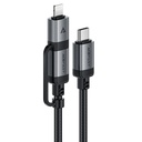 C20-01 USB-C to USB-C / Lightning aluminum alloy connectors charging data cable