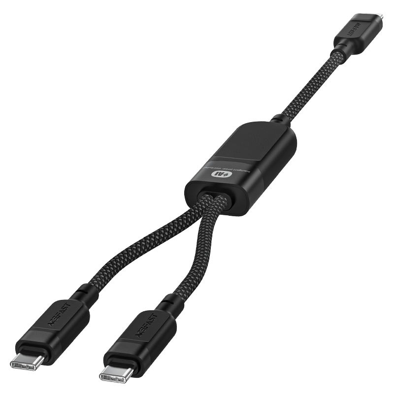 C5-11 USB-C 2-in-1 100W intelligent balance aluminum alloy connectors charging data cable