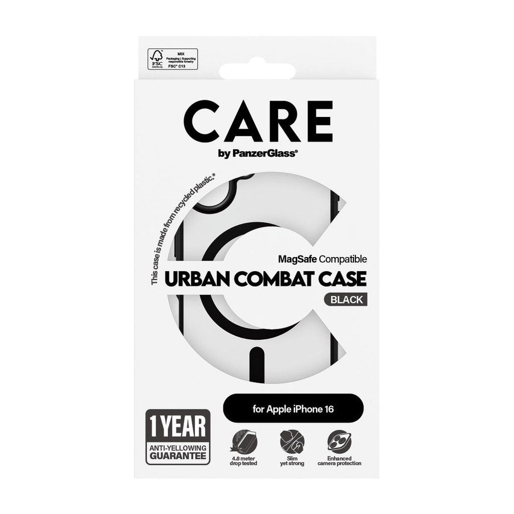 CARE by PanzerGlass® Case Flagship Urban Combat Black MagSafe iPhone '24 6.1"
