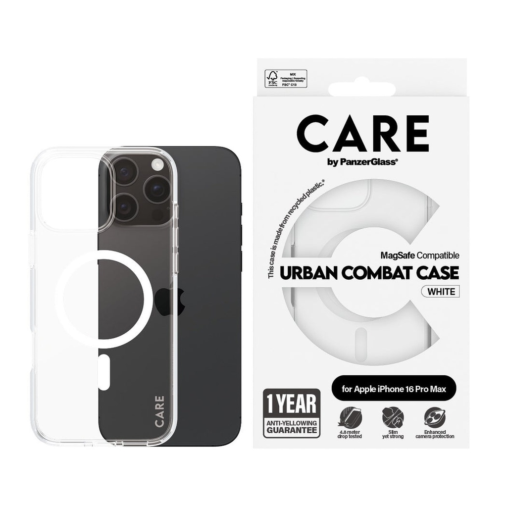 CARE by PanzerGlass® Case Flagship White MagSafe iPhone '24 6.9" Pro