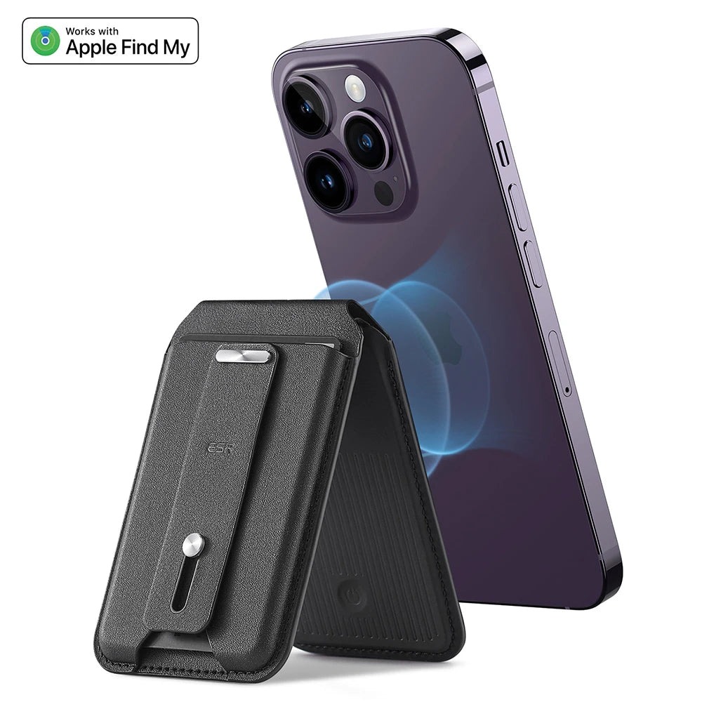 ESR Magsafe FindMy Wallet Grip Stand (Midnight Black)