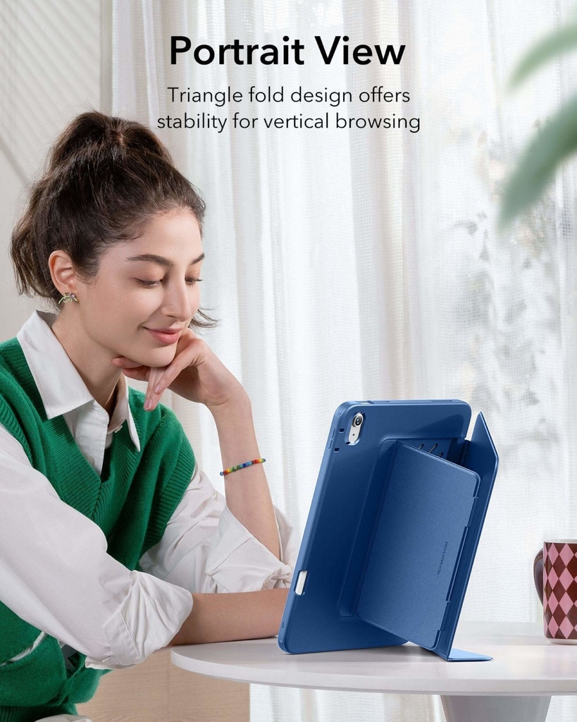 ESR iPad 11 inch/10.9 inch 11th Gen(A16)/10th Gen Flip Hybrid Case (Pencil Holder) blue
