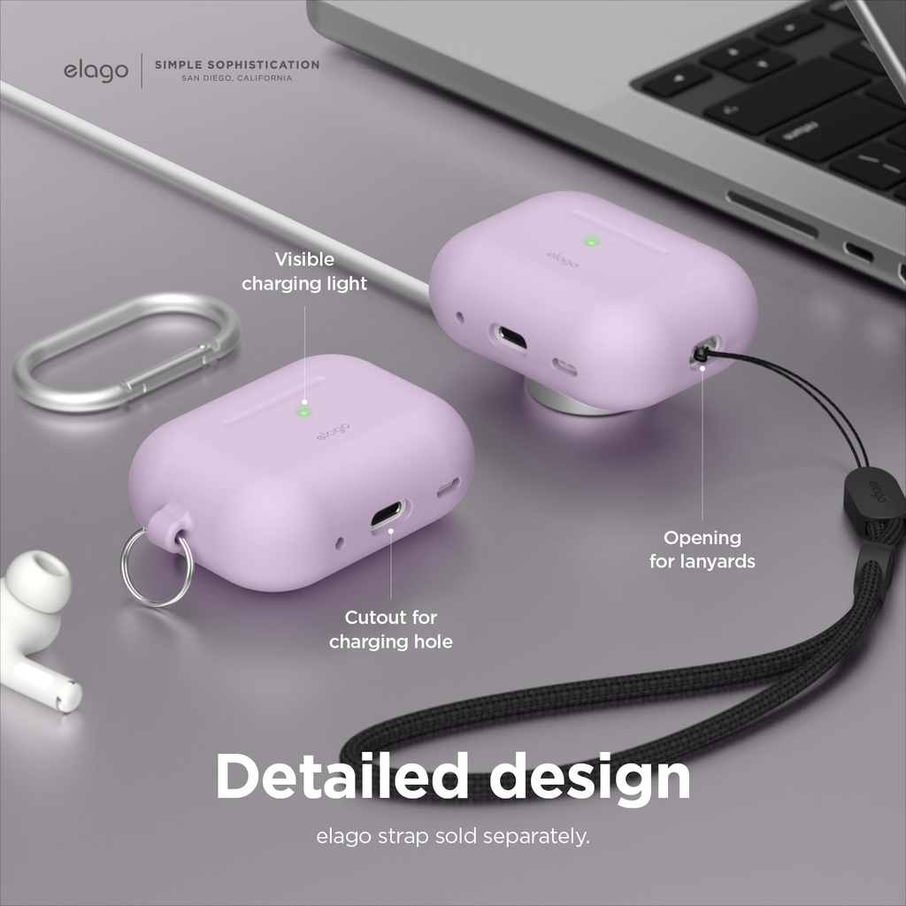 Elago AirPods Pro 1&2 Silicone Hang Case lovely pink