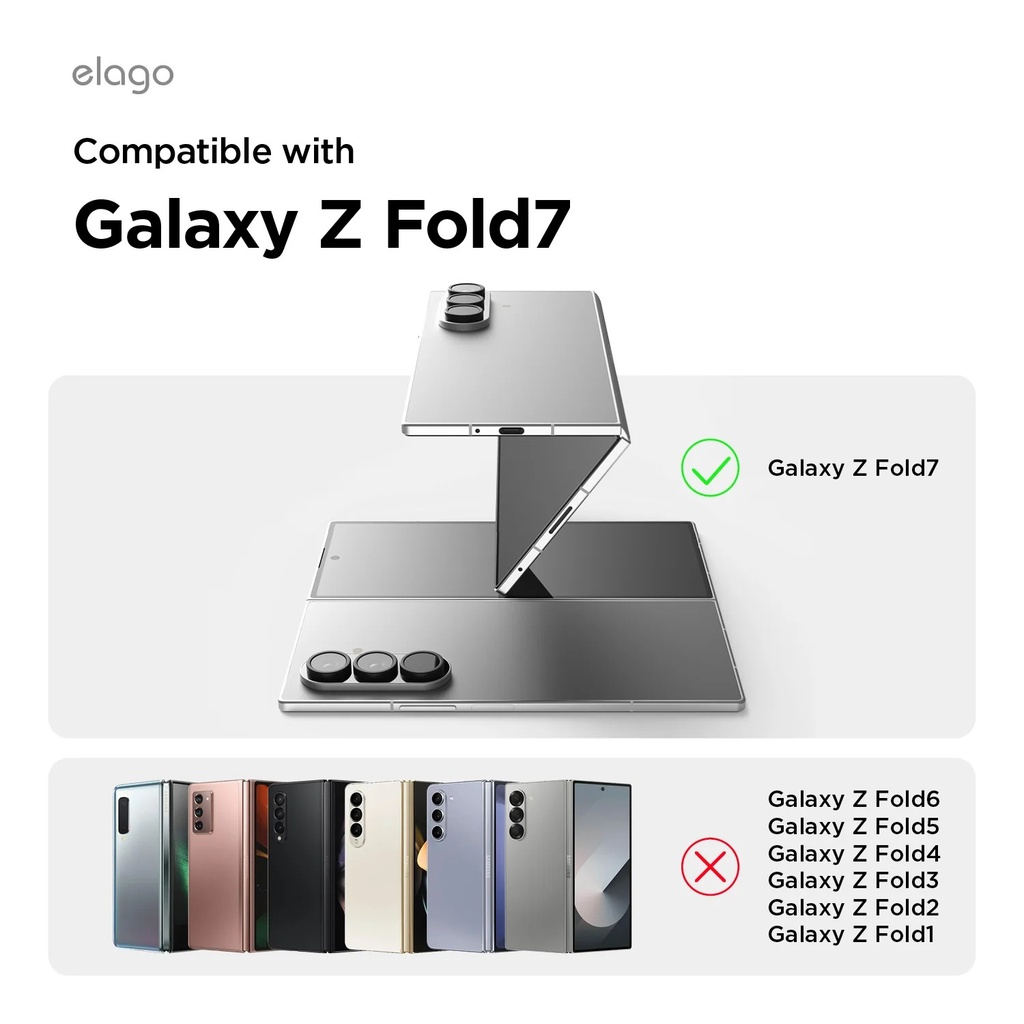 Elago Samsung Galaxy Z Fold 7 Magnetic Clear Case
