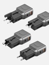 Energea TravelGo 2 Port USB-C 45W PD Travel Adapter - Gunmetal Black