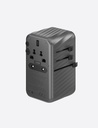 Energea TravelWorld 3-Port USB-C and 1-Port USB-A GaN 120W Travel Adapter - Gunmetal