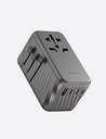 Energea TravelWorld 3-Port USB-C and 1-Port USB-A GaN 120W Travel Adapter - Gunmetal