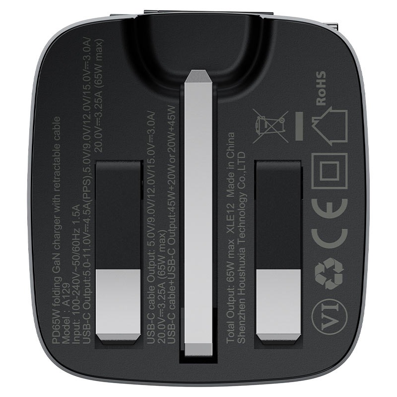 Fast Charge Wall Charger A129 PD65W GaN (2xUSB-C) UK