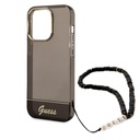 Guess IML Electro Cam Hard Case with Strap for iPhone 14 Pro (6.1") - Transculent Black