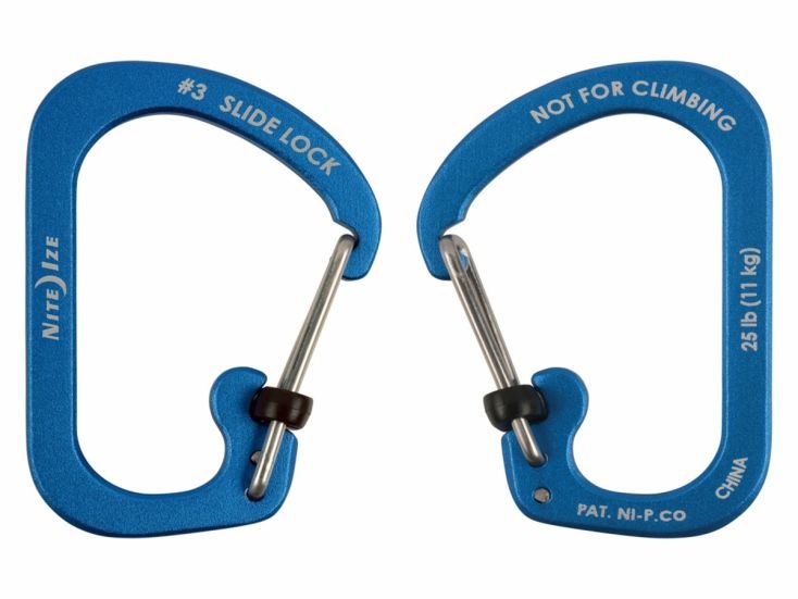 NiteIze SlideLock® Carabiner Aluminum #3 - Blue