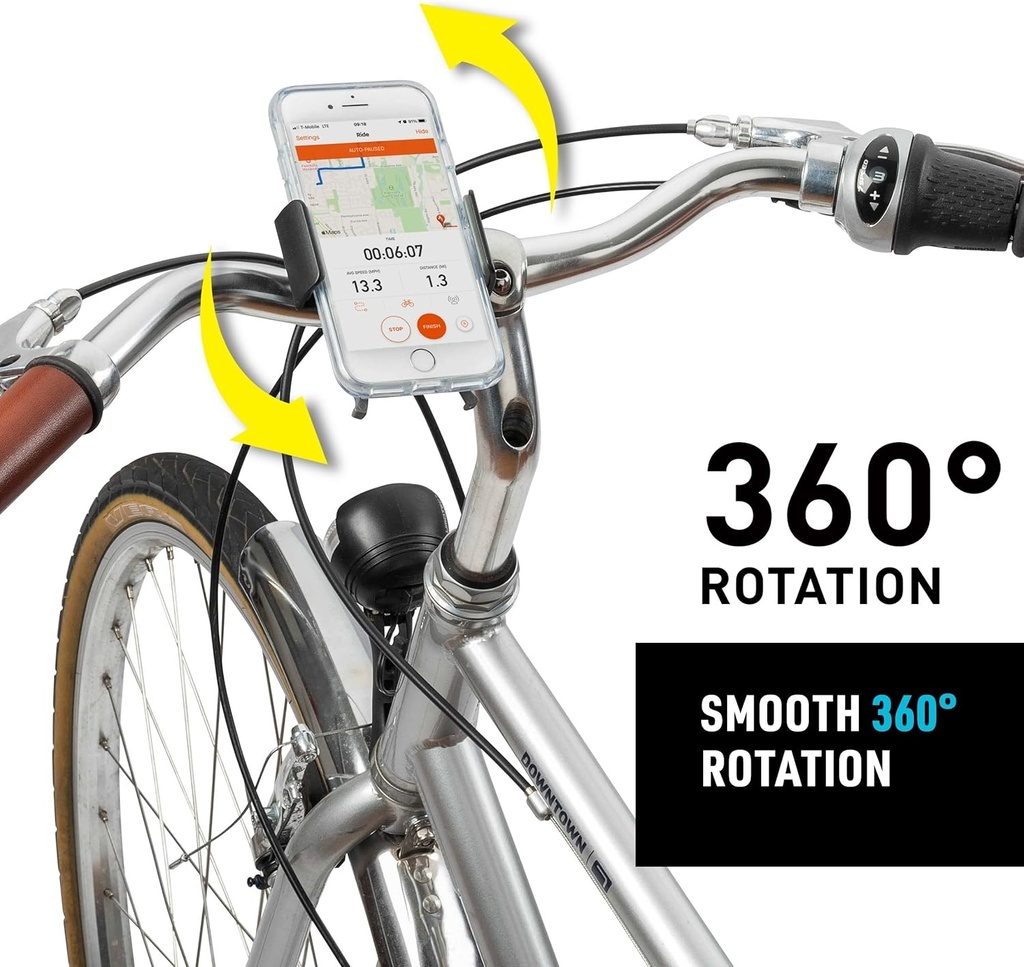 NiteIze SqueezeTM Rotating Smartphone Bar Mount for Bikes