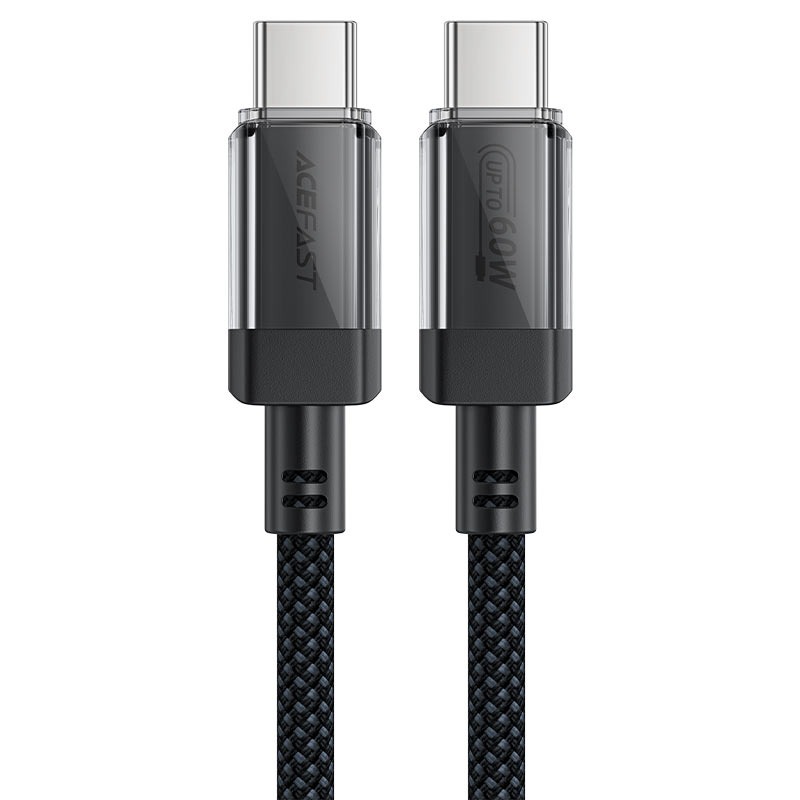 AceFast C12-03 USB-C to USB-C transparent shell stainless steel charging data cable