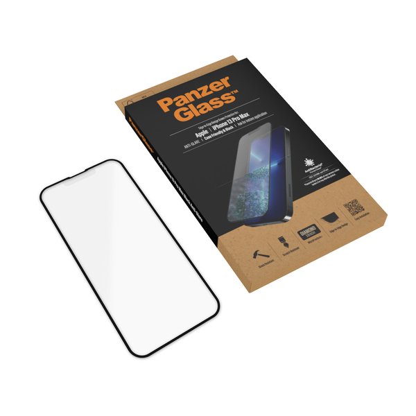 PanzerGlass - Tempered Glass Case Friendly Anti-Glare AB for iPhone 13 Pro Max & 14 Plus, black