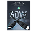 RAVPower RP-CB1037 60W C-C 1.2M USB2.0 3A Cable Black