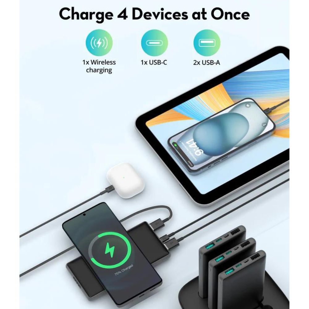 RAVPower RP-PB251 home charging combo Black  Version 10000mah power bank*4