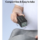 RP-PC1062  75W Power Strip 5-Port with AC outlets UK plug + Travel charger adapter Offline Black