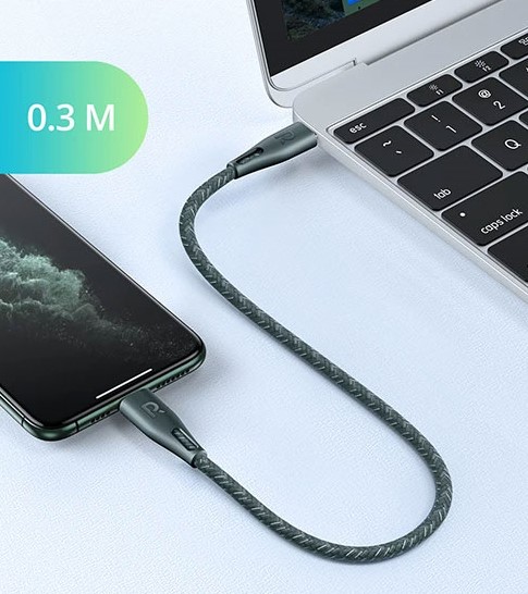 Ravpower Nylon Braided Type-C to Lightning Cable 0.3M - Gold