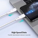 Ravpower Nylon Braided Type-C to Lightning Cable 1.2M - White