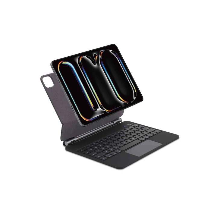 SIA Metal Magnetic Keyboard Pro 6 lines layout for ipad pro 11" 2024 with Pencil holder -black AR/ENG