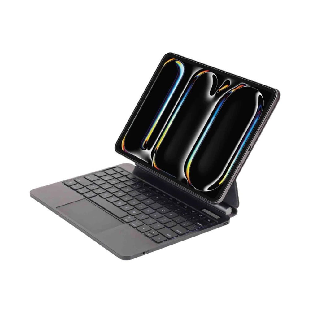 SIA Metal Magnetic Keyboard Pro 6 lines layout for ipad pro 13" 2024 with Pencil holder -black AR/ENG