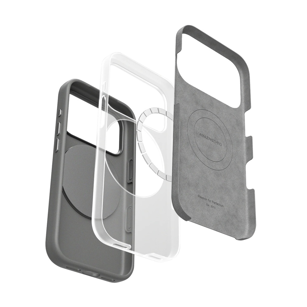 AMAZINGTHING CLOUDIE MAGSPIN DROP PROOF CASE FOR IPHONE 17 PRO MAX 6.9 (Color: GREY)