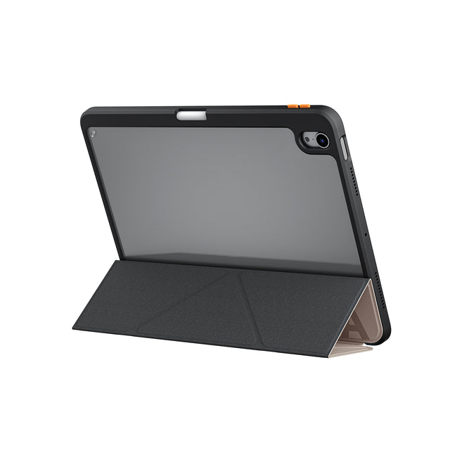 "Features: - Textured finish with debossed print design - Y-fold cover for landscape and portrait viewing - Contrast tactile side buttons - Built-in pencil slot - Supports sleep mode - All-round 360º protection  Compatible with: - iPad Air 10.9"" (4th/5th Gen)  "