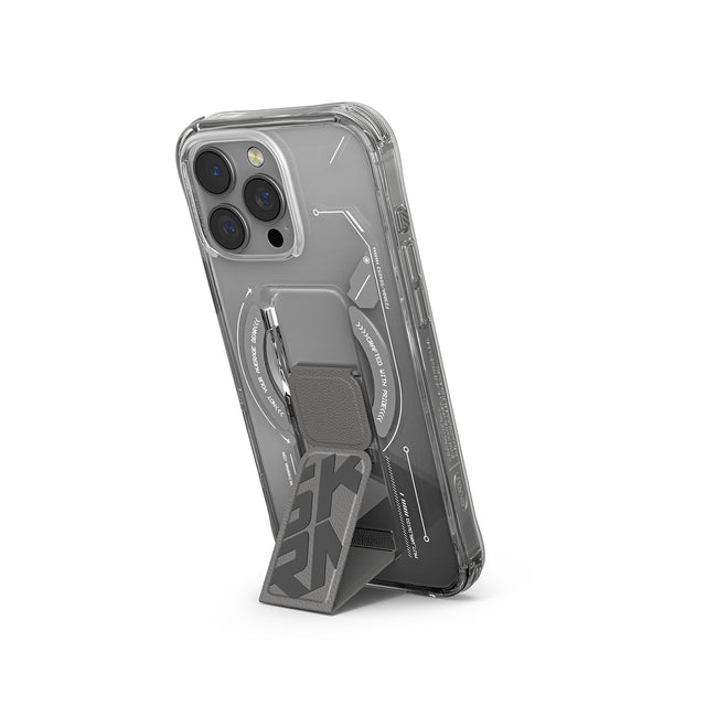 SkinArma Helio MagSafe Case With Grip Stand for iPhone 16 Pro - Titanium