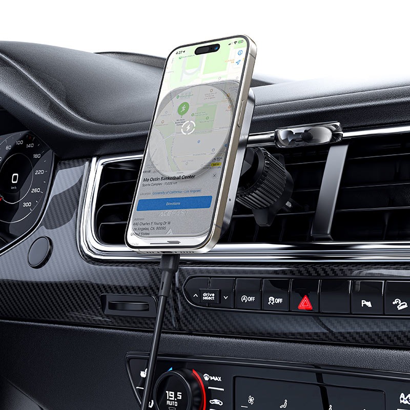 AcseFast D18 in-car 2-in-1 magnetic wireless charging holder