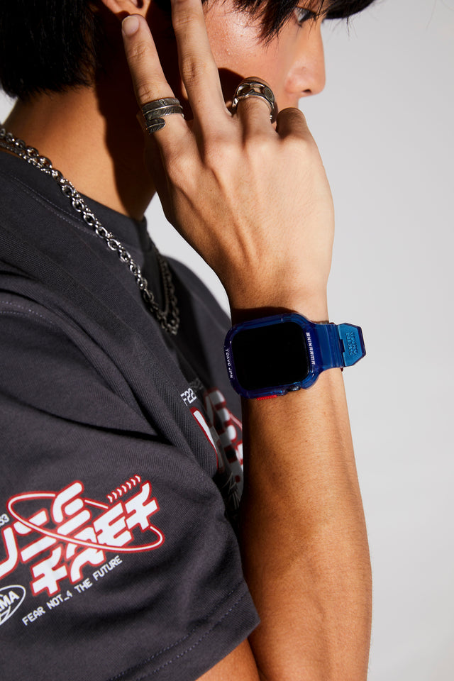 Skinarma Saido 2 in 1 Strap For Apple Watch With Case 45/44MM - Dark Blue