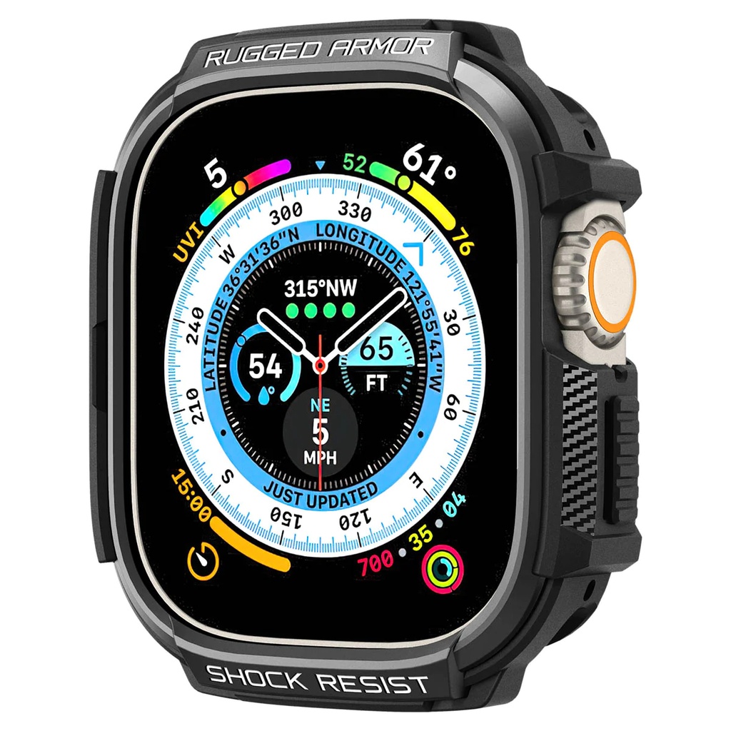 Spigen Rugged Armor Case for Apple Watch Ultra - Matte Black 