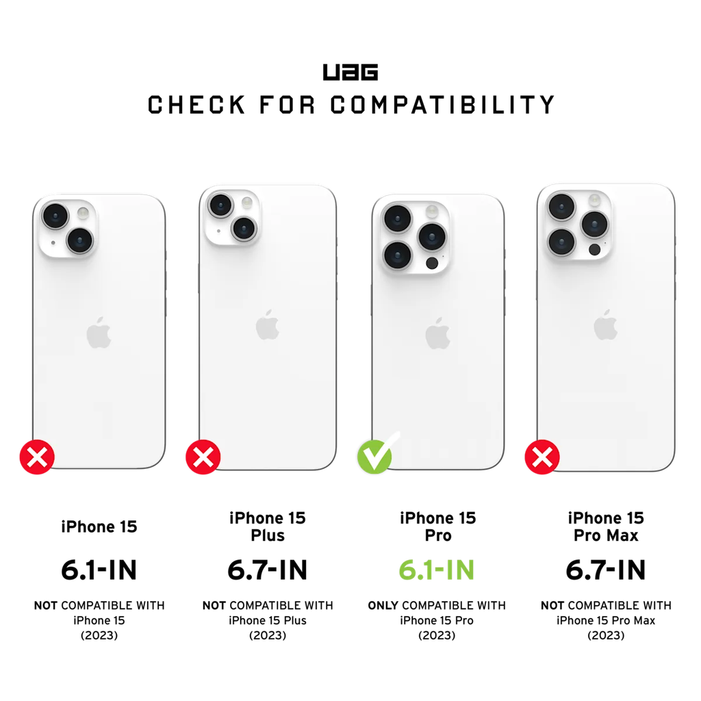 UAG iPhone 15 Pro Plyo Magsafe Case (Ice / White)