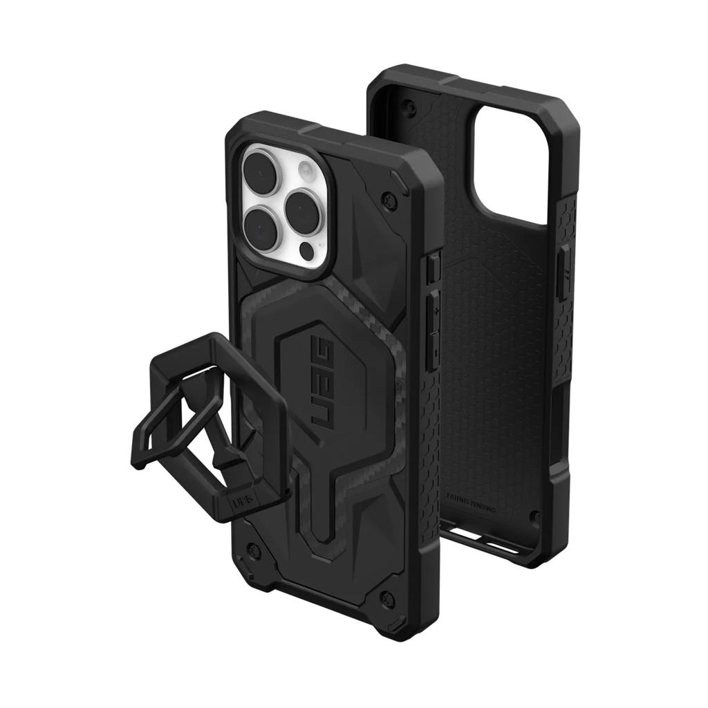 UAG iPhone 16 Pro Max MagSafe Monarch Pro Case - Carbon Fiber / Black Stand