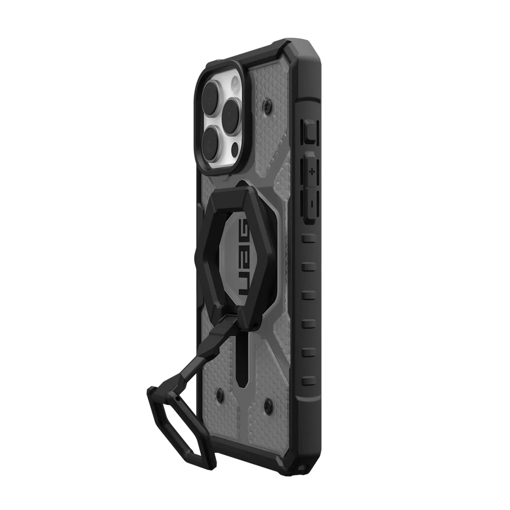 UAG iPhone 16 Pro Max Magsafe Pathfinder Clear Case - Ash / Black Stand