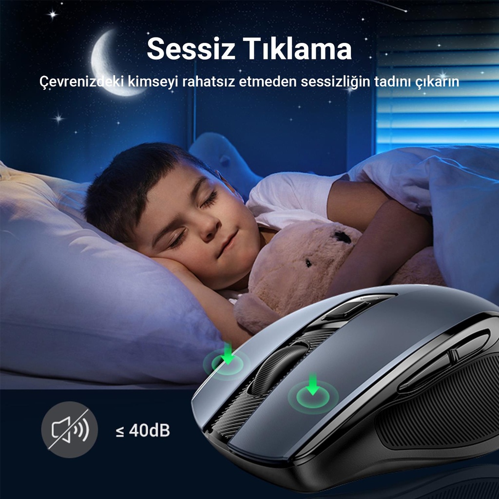 UGREEN Ergonomic wireless Mouse 2.4G 400PI Silence Design