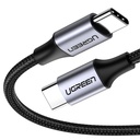 UGREEN USB 2.0 C M/M Round Cable Nickel Plating Aluminum Shell 2m (Gray Black)US261