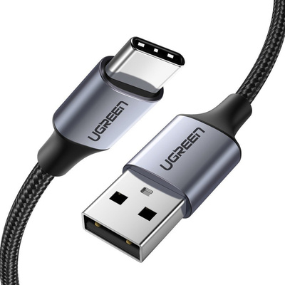 UGREEN USB-A 2.0 to USB-C Cable Nickel Plating Aluminum Braid 1m (Black)US288