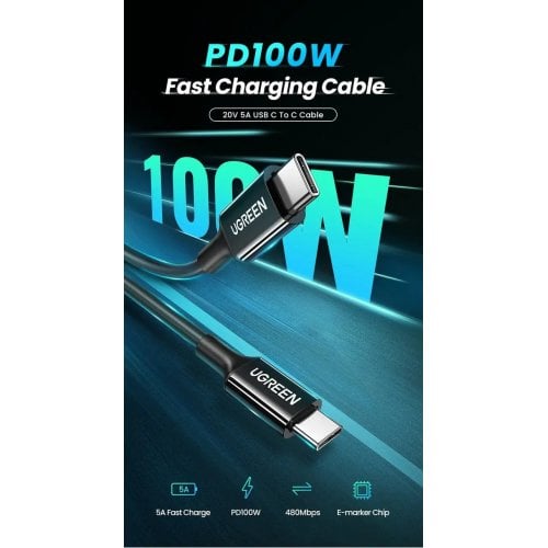 UGREEN USB-C 2.0 Charging Cable 100W 2m (Black)US300