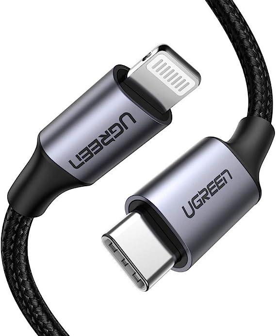 UGREEN USB-C to Lightning M/M Cable Aluminum Shell Braided 1m (Black)US304